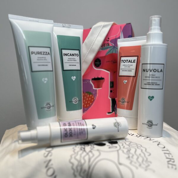 kit per la cura dei capelli ricci